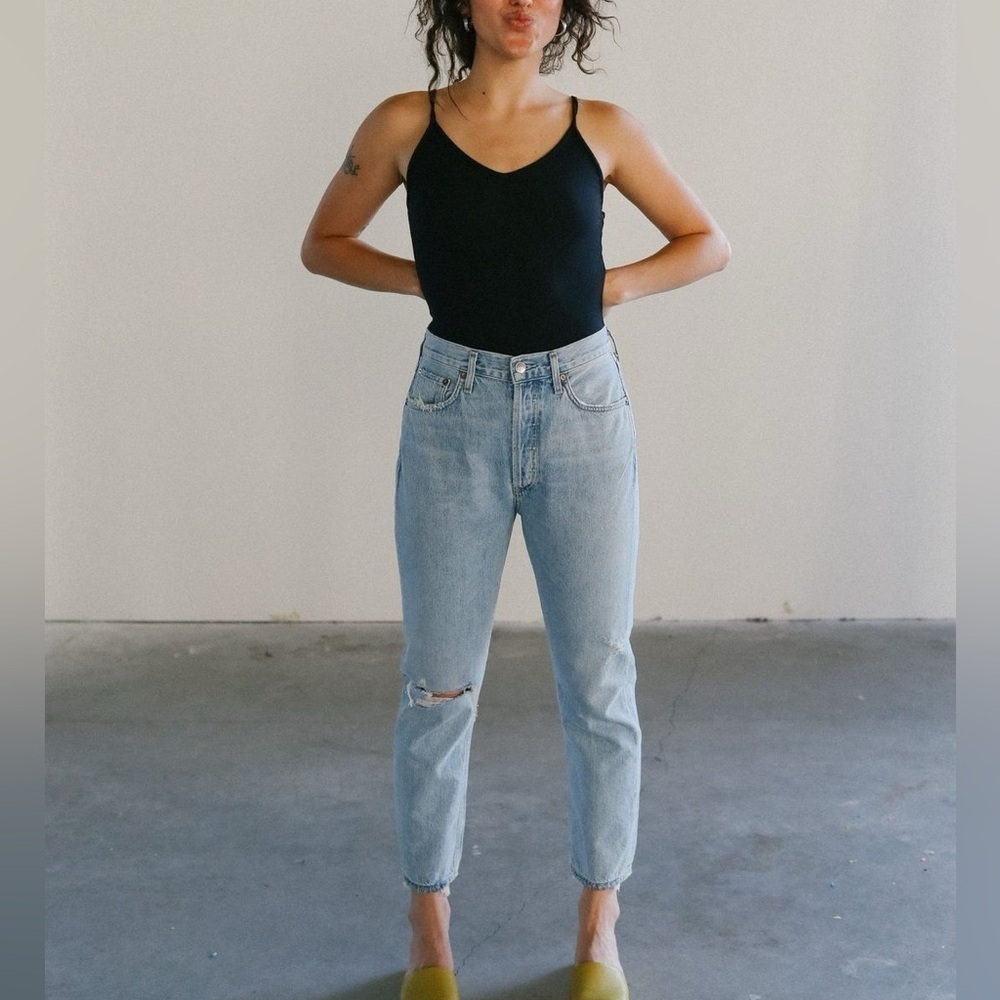 Agolde Riley Straight Crop Jeans in Shatter sz 28 Vintage Light Wash